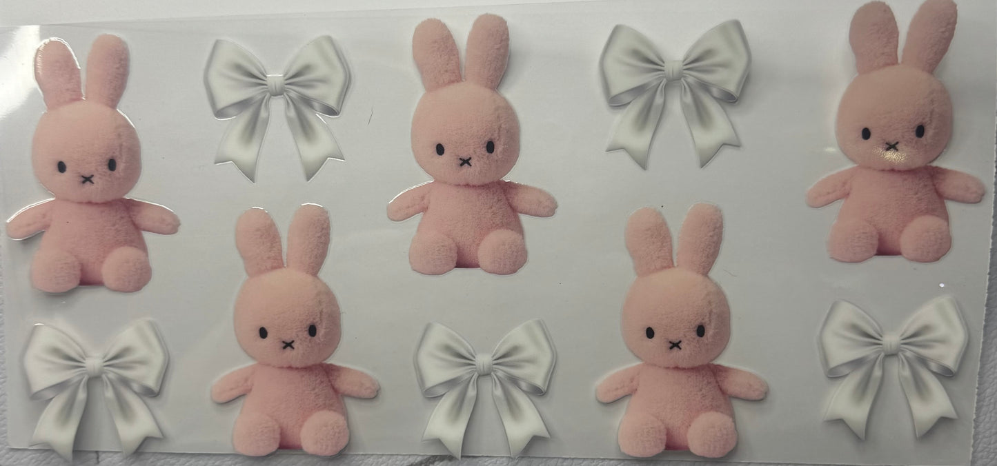 Jelly Cat Pink, White Bows